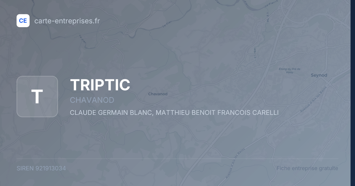 TRIPTIC — 921913034 — fiche entreprise