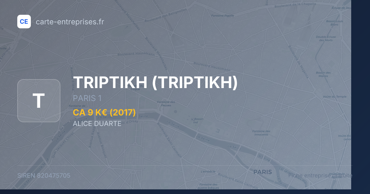 TRIPTIKH — 820475705 — fiche entreprise