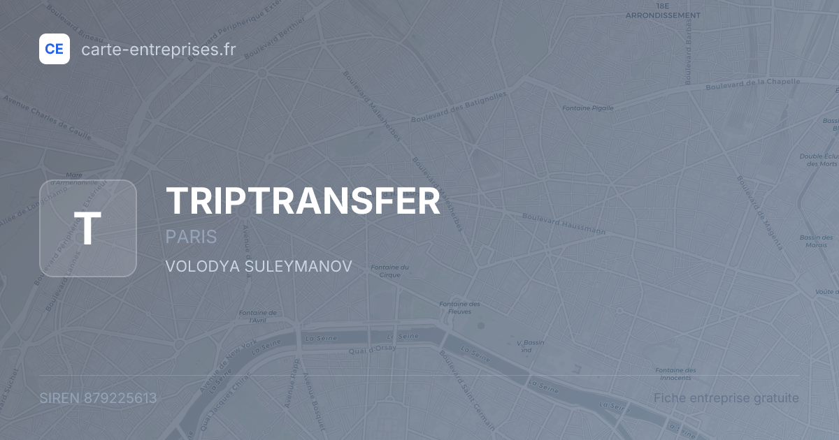 TRIPTRANSFER — 879225613 — fiche entreprise