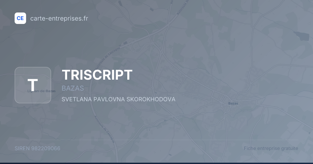 TRISCRIPT — 982209066 — fiche entreprise