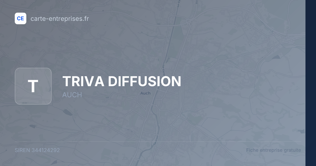 TRIVA DIFFUSION — 344124292 — fiche entreprise
