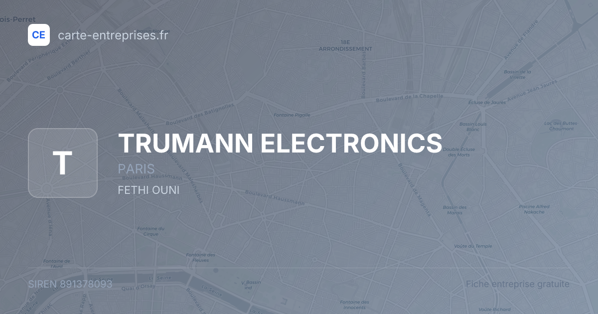 TRUMANN ELECTRONICS — 891378093 — fiche entreprise