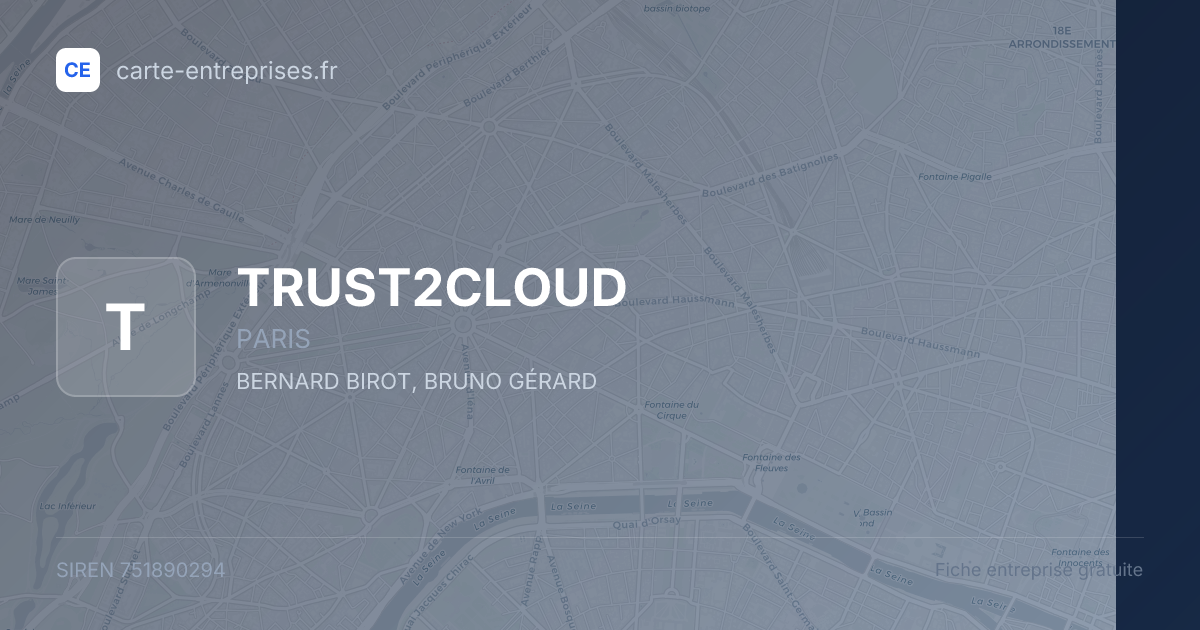 TRUST2CLOUD — 751890294 — fiche entreprise