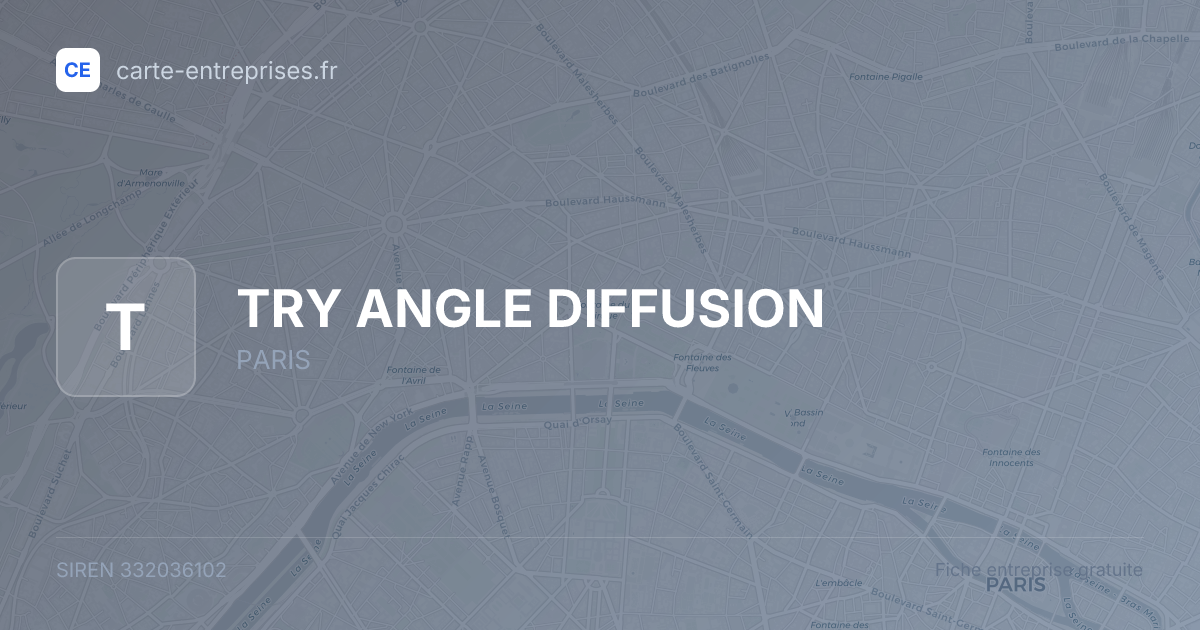 TRY ANGLE DIFFUSION — 332036102 — fiche entreprise