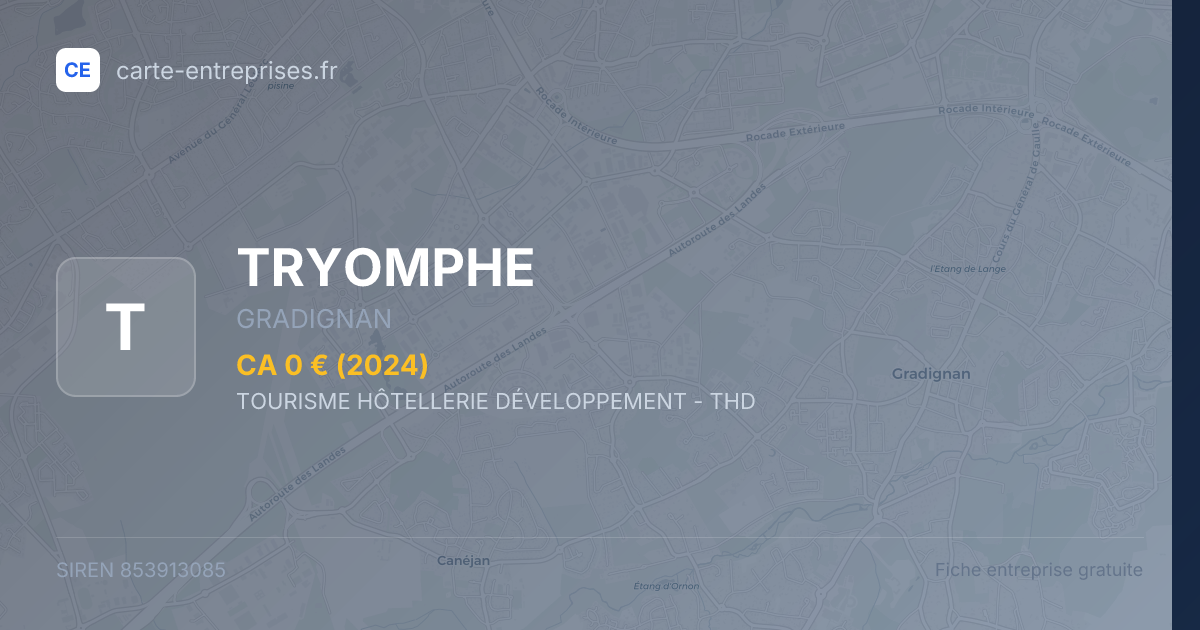 TRYOMPHE — 853913085 — fiche entreprise