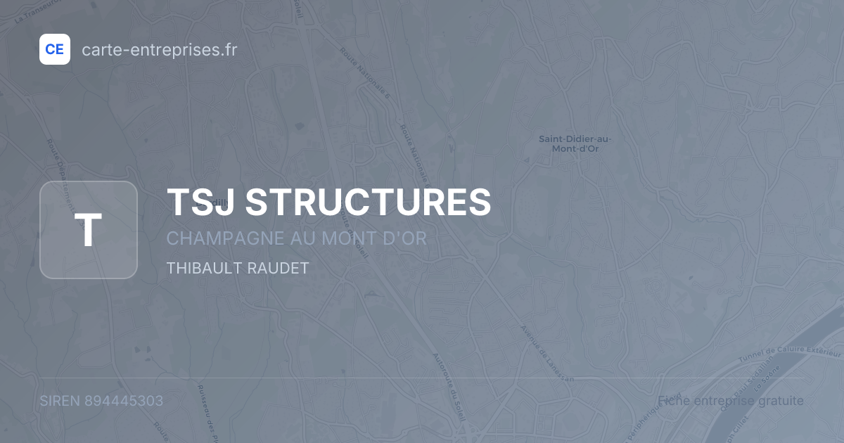 TSJ STRUCTURES — 894445303 — fiche entreprise