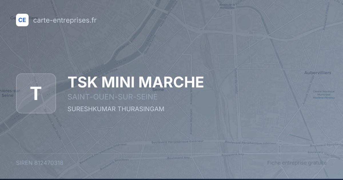 TSK MINI MARCHE — 812470318 — fiche entreprise