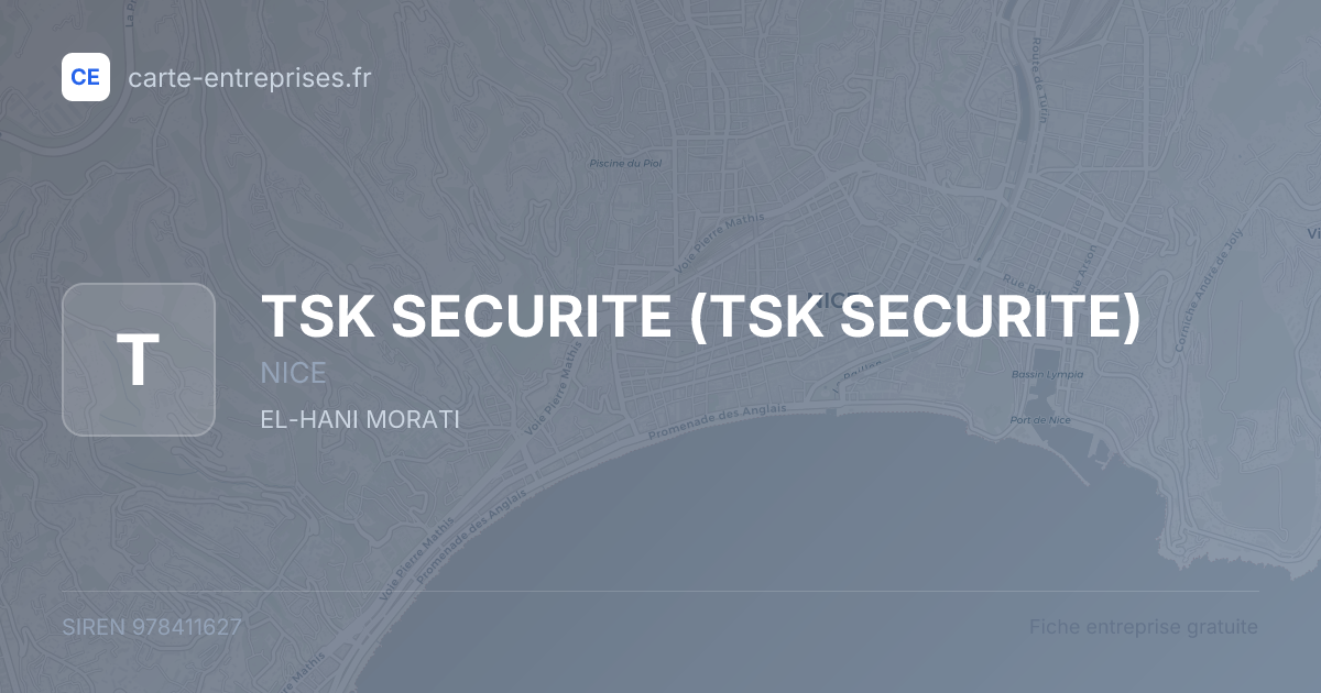 TSK SECURITE — 978411627 — fiche entreprise
