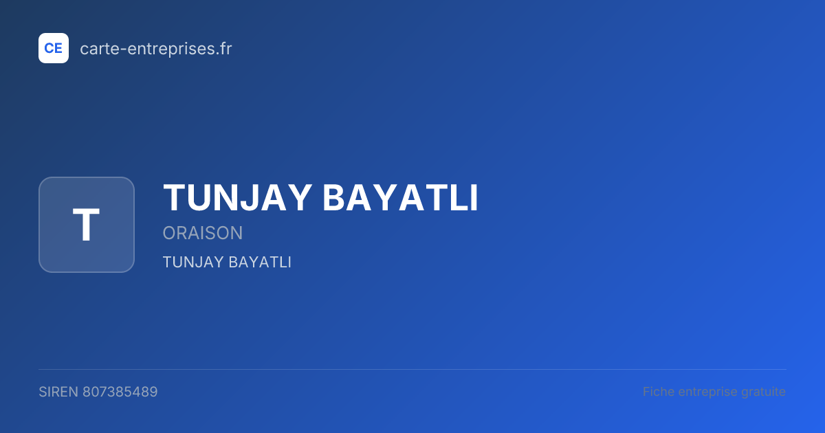 TUNJAY BAYATLI — 807385489 — fiche entreprise