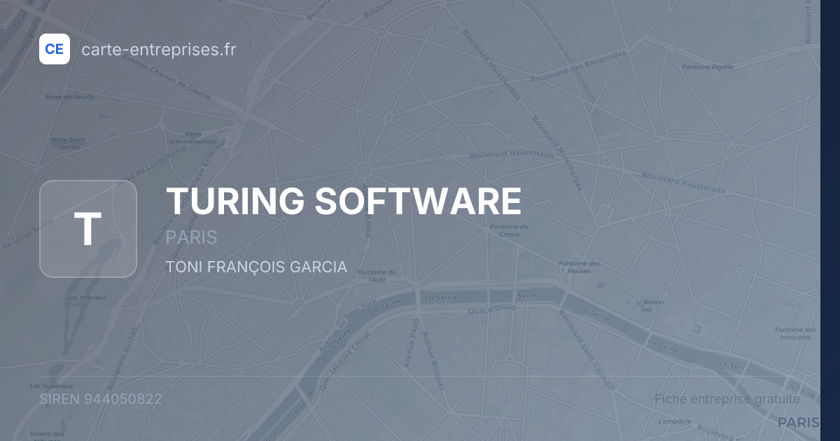 TURING SOFTWARE — 944050822 — fiche entreprise