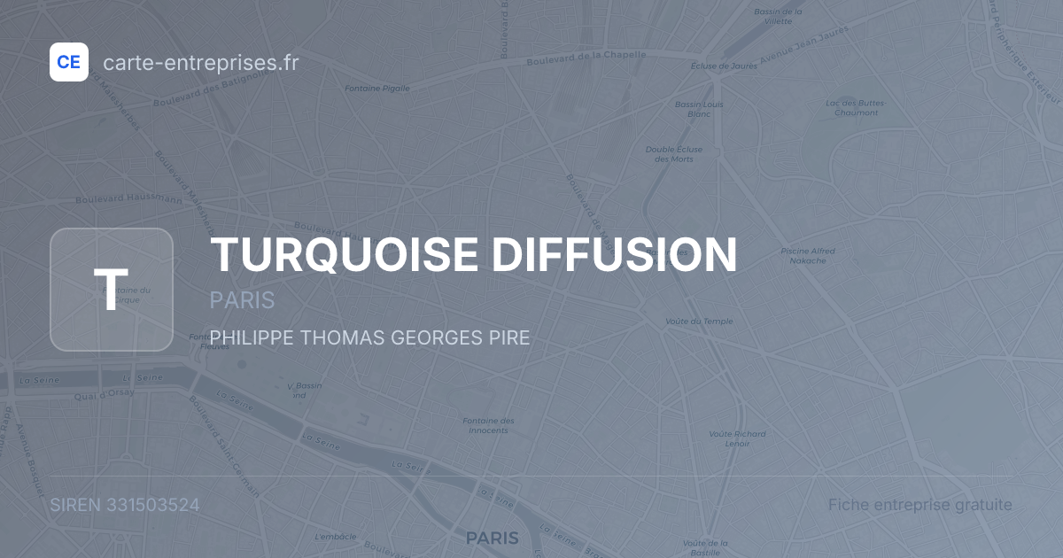 TURQUOISE DIFFUSION — 331503524 — fiche entreprise