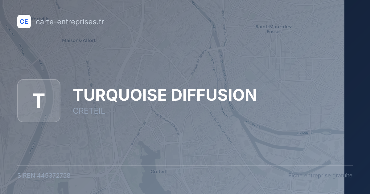 TURQUOISE DIFFUSION — 445372758 — fiche entreprise