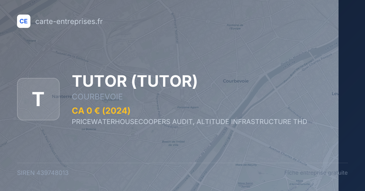 TUTOR — 439748013 — fiche entreprise