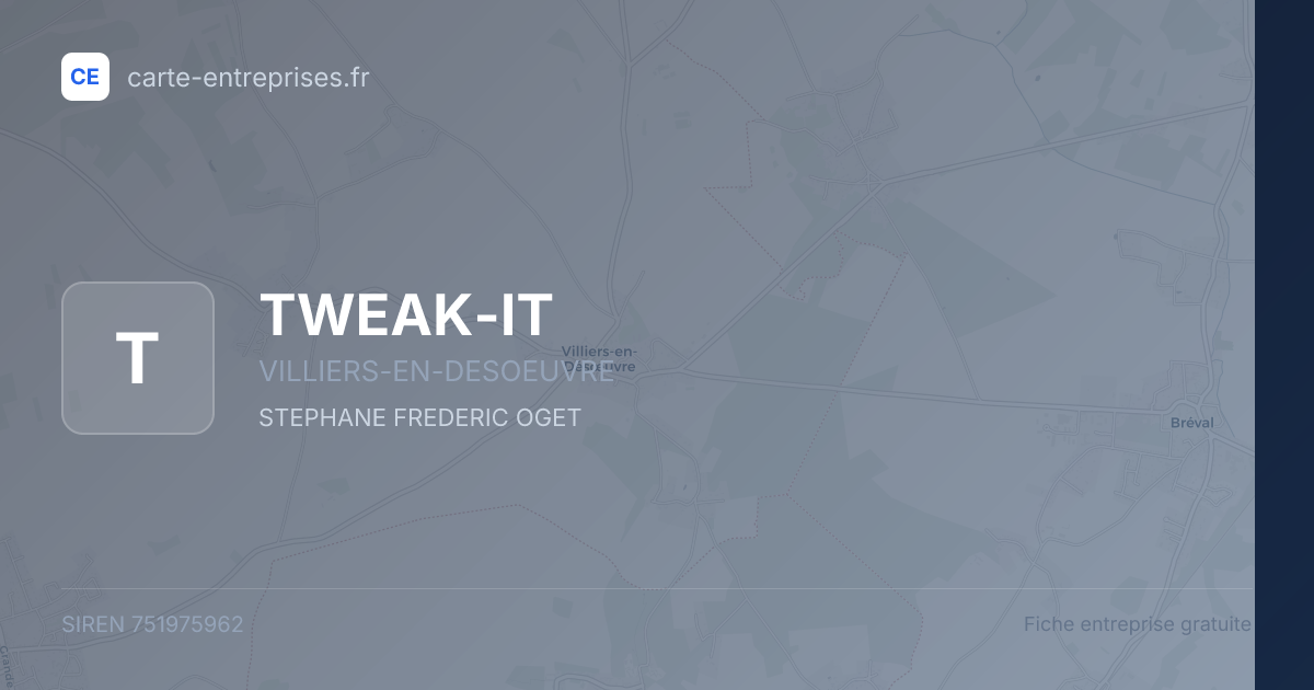 TWEAK-IT — 751975962 — fiche entreprise