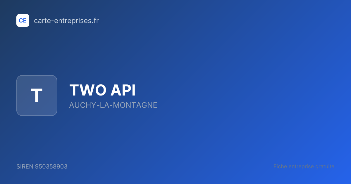 TWO API — 950358903 — fiche entreprise
