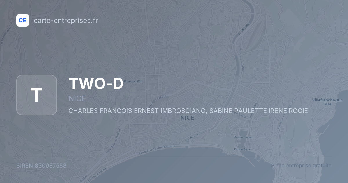 TWO-D — 830987558 — fiche entreprise