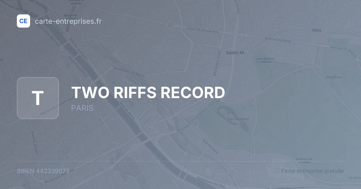 TWO RIFFS RECORD — 442339073 — fiche entreprise
