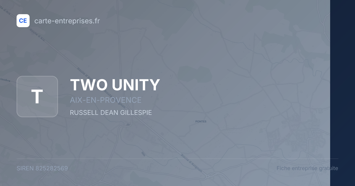 TWO UNITY — 825282569 — fiche entreprise
