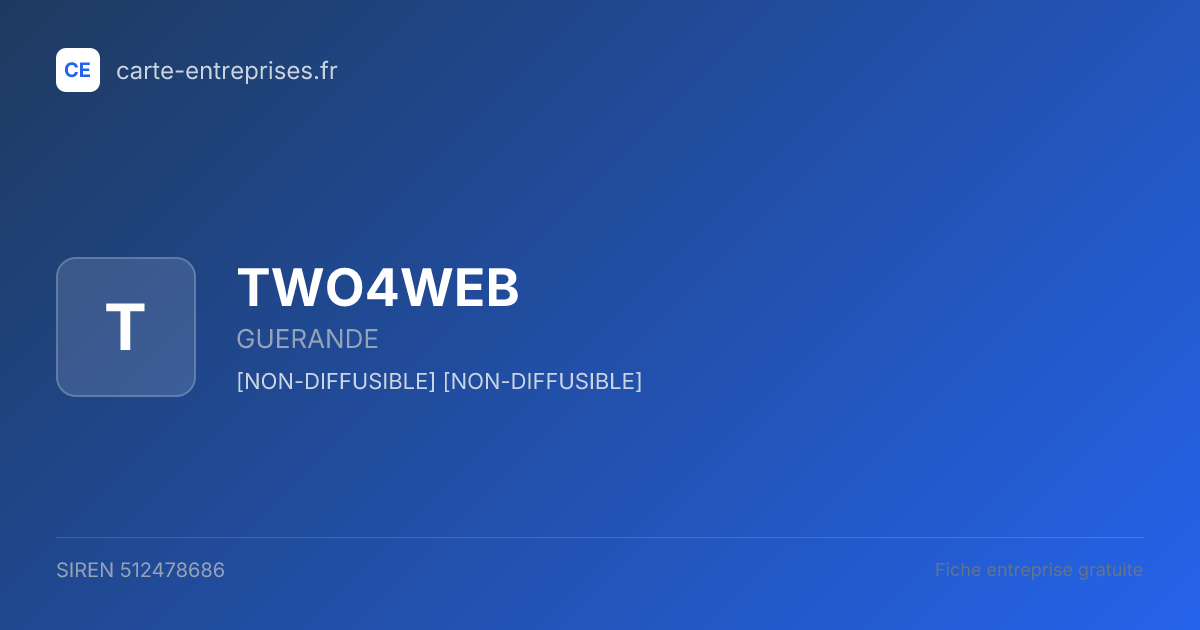 TWO4WEB — 512478686 — fiche entreprise