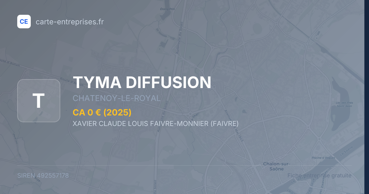 TYMA DIFFUSION — 492557178 — fiche entreprise