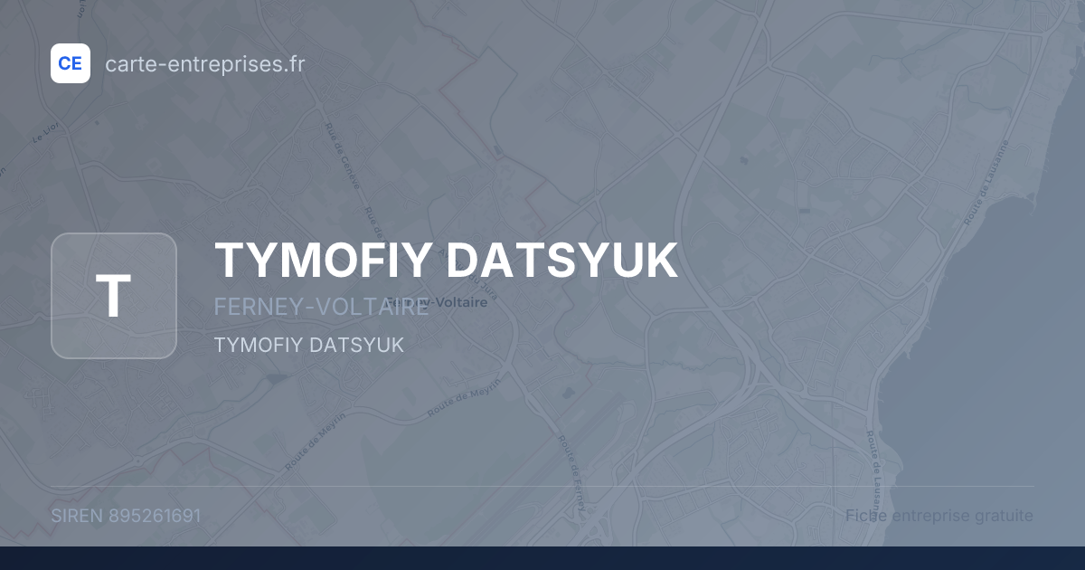 TYMOFIY DATSYUK — 895261691 — fiche entreprise