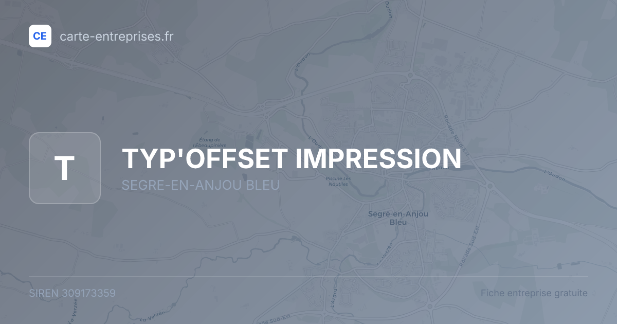 TYP'OFFSET IMPRESSION — 309173359 — fiche entreprise