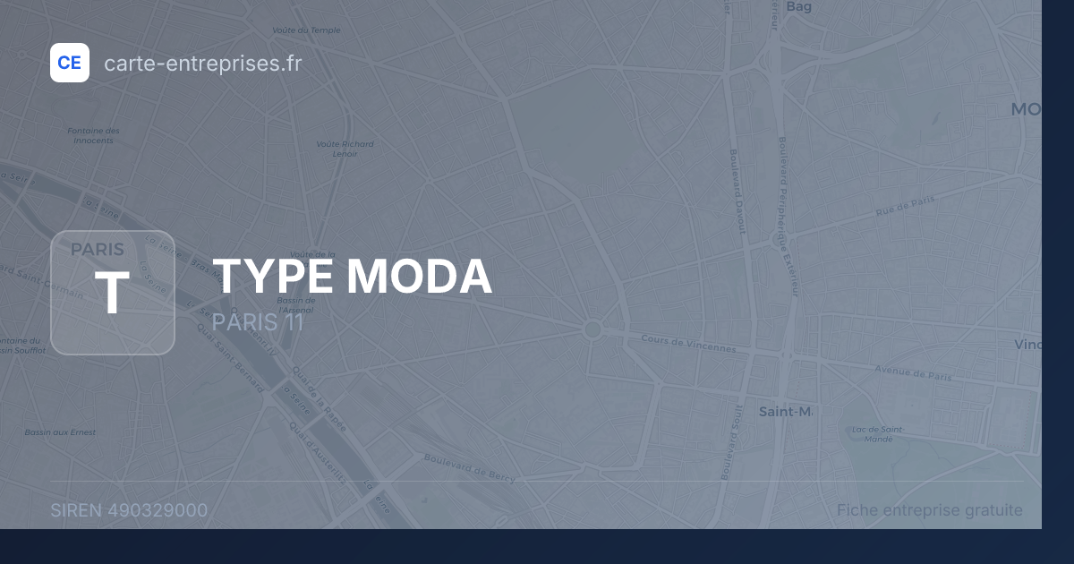 TYPE MODA — 490329000 — fiche entreprise