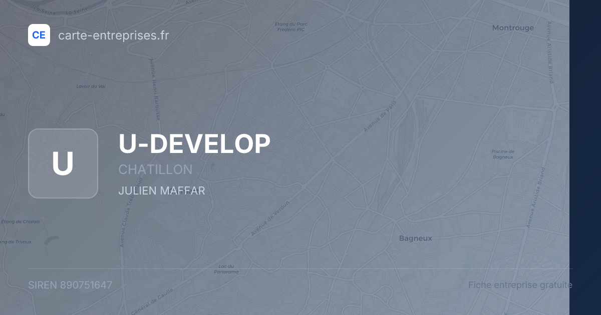 U-DEVELOP — 890751647 — fiche entreprise