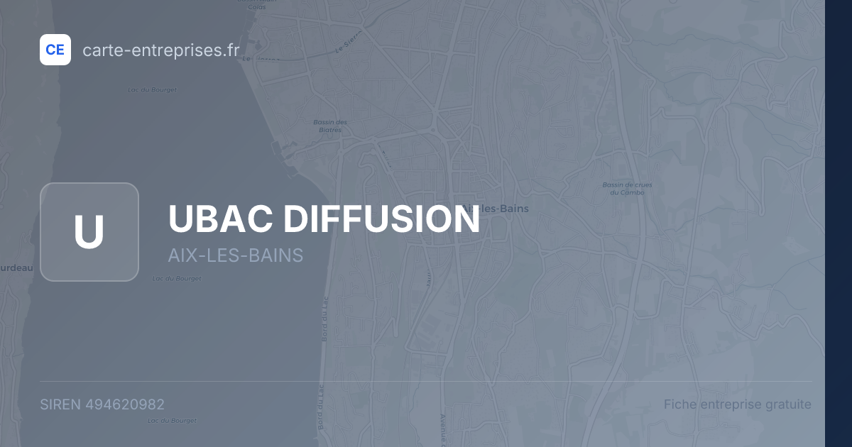UBAC DIFFUSION — 494620982 — fiche entreprise