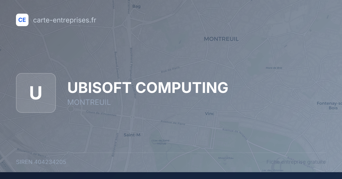 UBISOFT COMPUTING — 404234205 — fiche entreprise