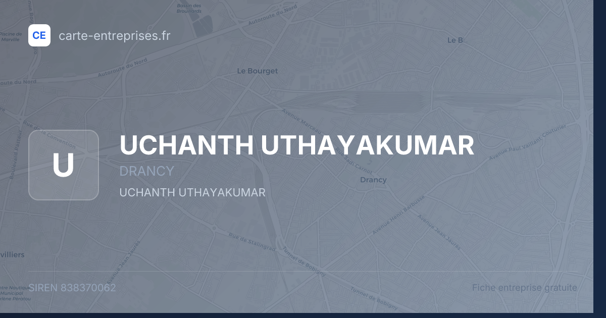UCHANTH UTHAYAKUMAR — 838370062 — fiche entreprise