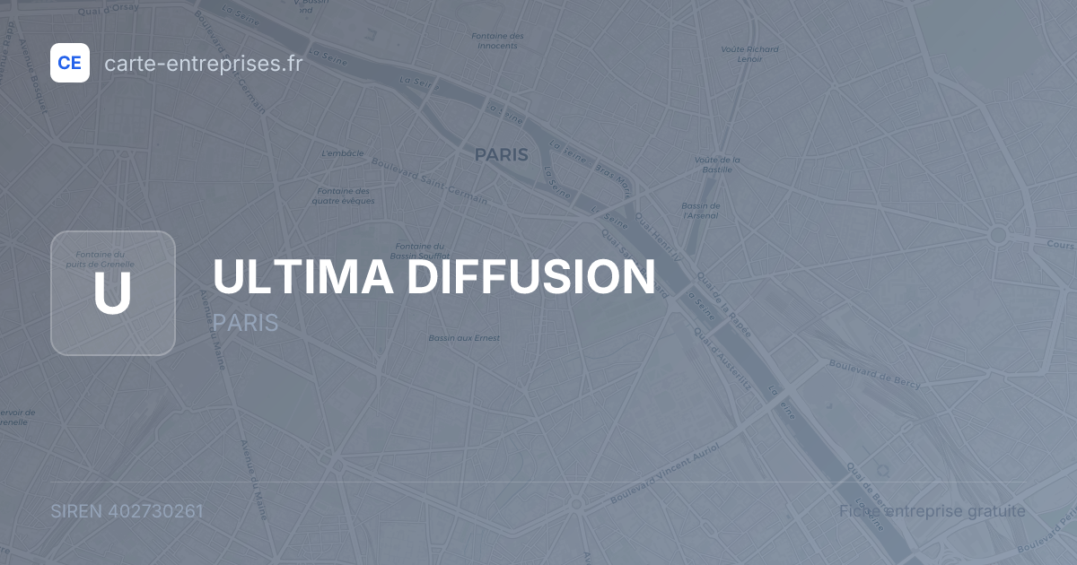 ULTIMA DIFFUSION — 402730261 — fiche entreprise