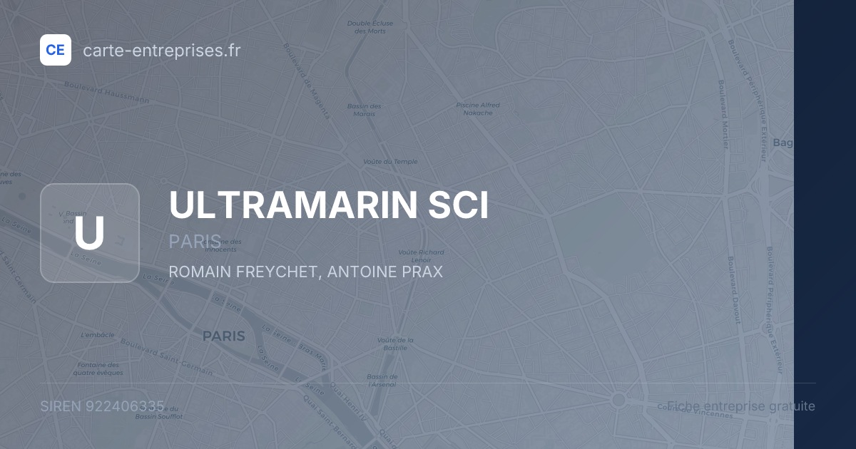 ULTRAMARIN SCI — 922406335 — fiche entreprise
