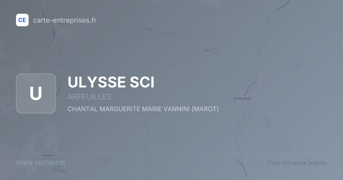 ULYSSE SCI — 382756435 — fiche entreprise