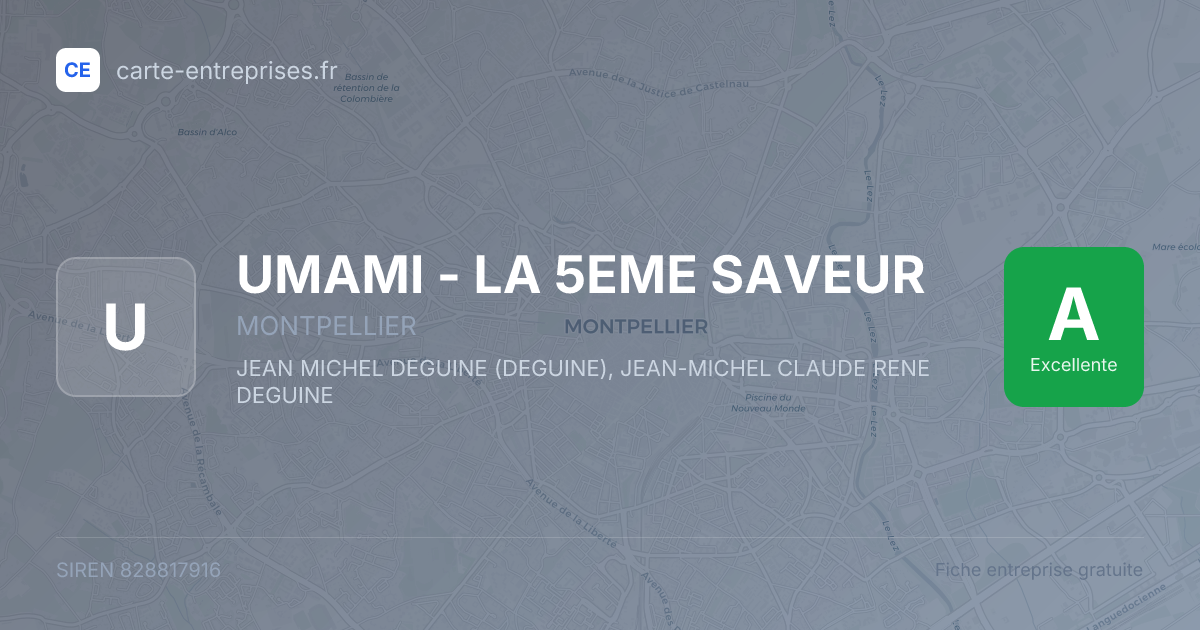 UMAMI - LA 5EME SAVEUR — 828817916 — fiche entreprise