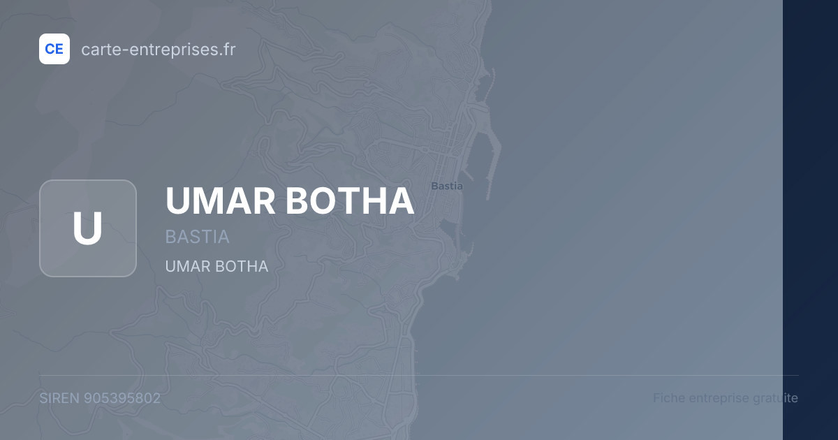 UMAR BOTHA — 905395802 — fiche entreprise