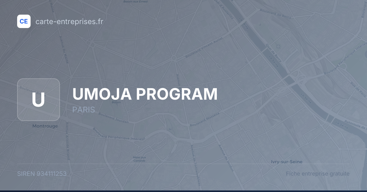 UMOJA PROGRAM — 934111253 — fiche entreprise