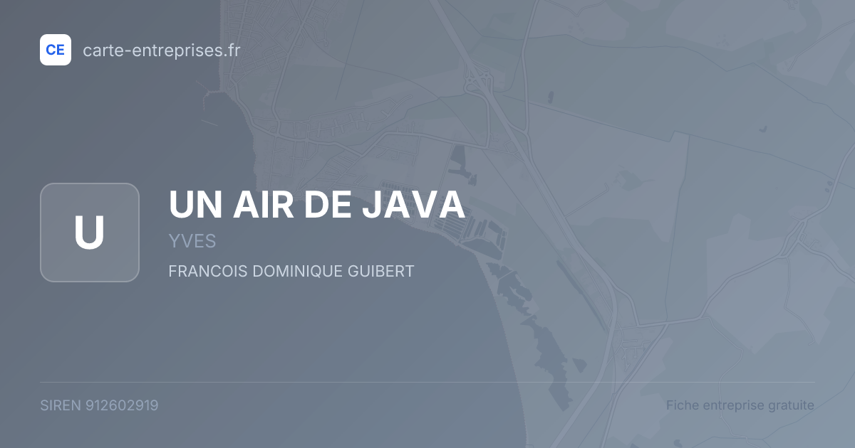 UN AIR DE JAVA — 912602919 — fiche entreprise
