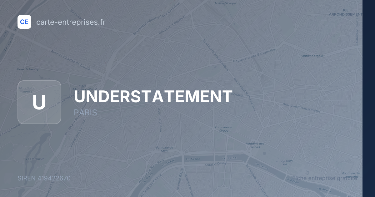 UNDERSTATEMENT — 419422670 — fiche entreprise