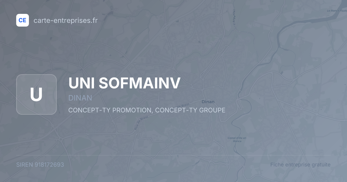 UNI SOFMAINV — 918172693 — fiche entreprise