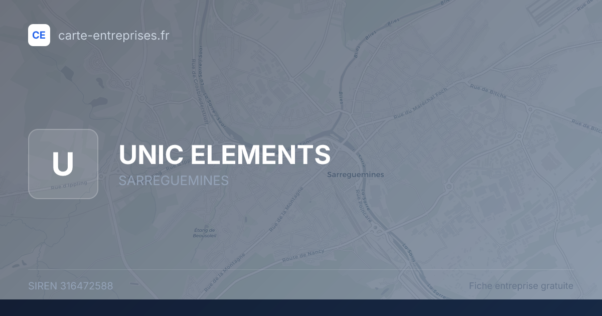 UNIC ELEMENTS — 316472588 — fiche entreprise