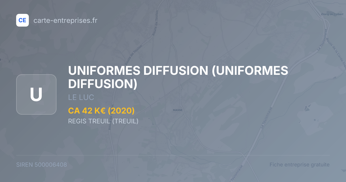 UNIFORMES DIFFUSION — 500006408 — fiche entreprise