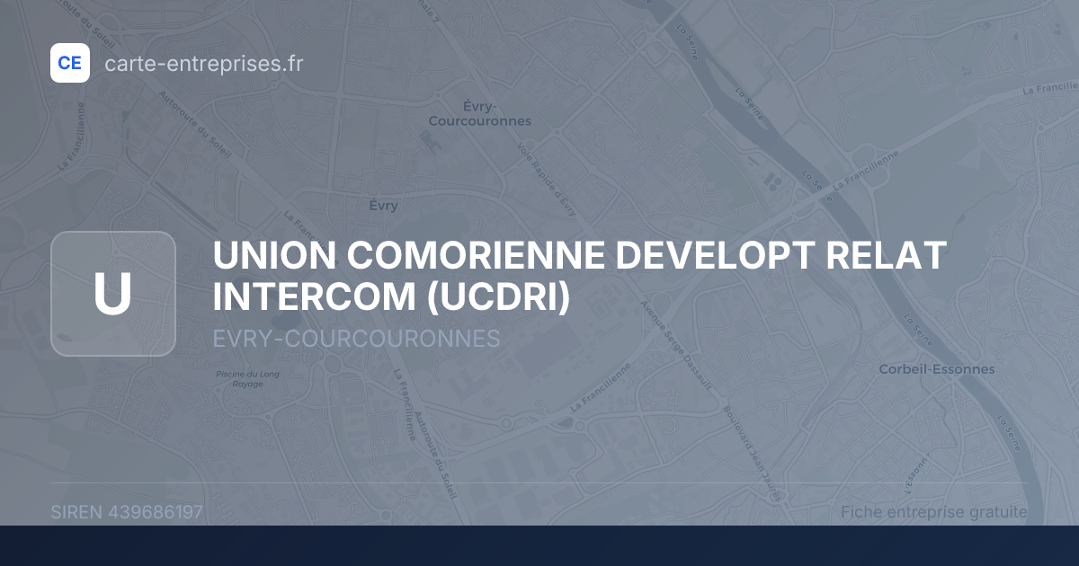 UNION COMORIENNE DEVELOPT RELAT INTERCOM (UCDRI) — 439686197 — fiche entreprise