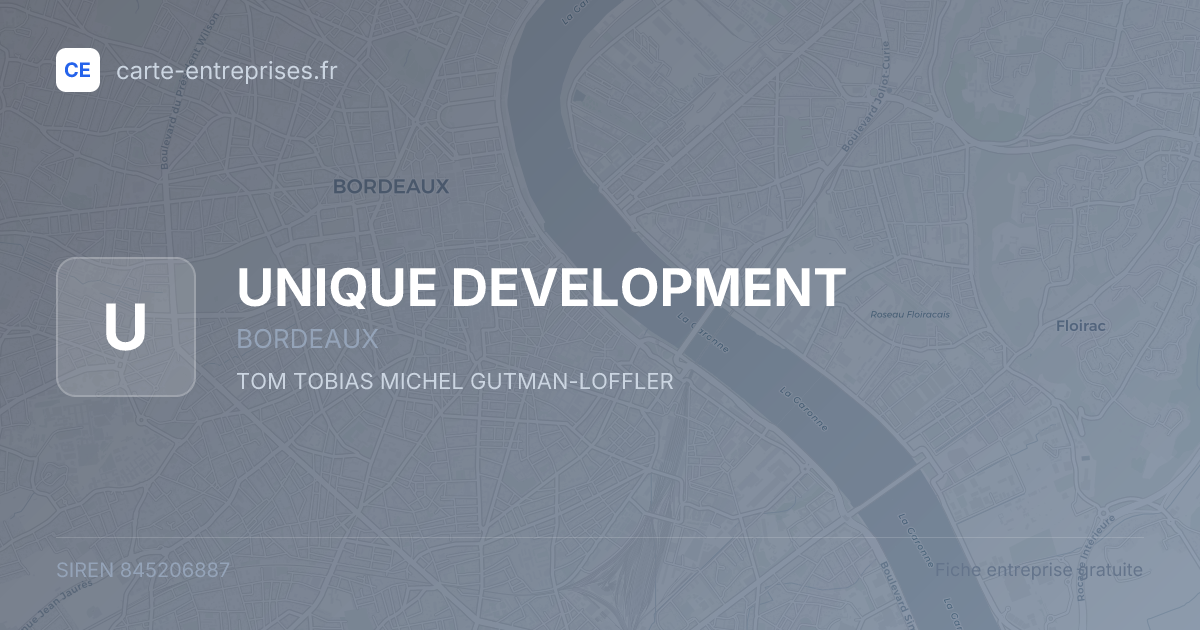 UNIQUE DEVELOPMENT — 845206887 — fiche entreprise