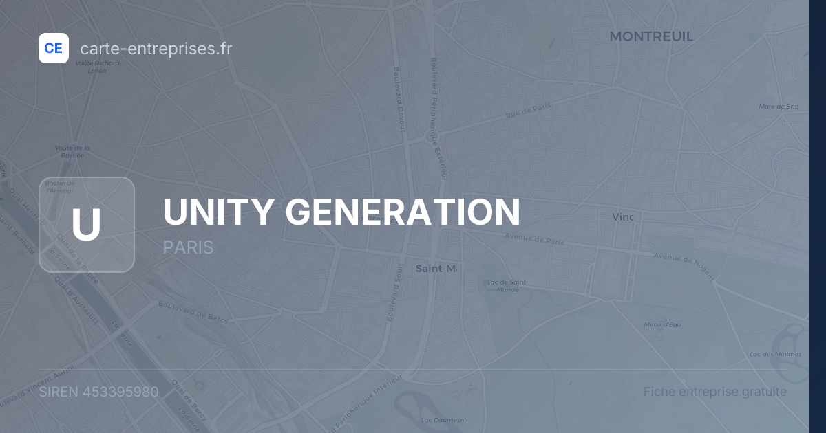 UNITY GENERATION — 453395980 — fiche entreprise