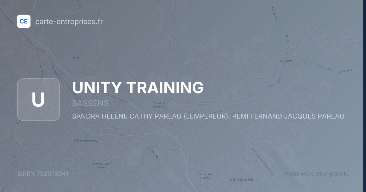 UNITY TRAINING — 792078941 — fiche entreprise