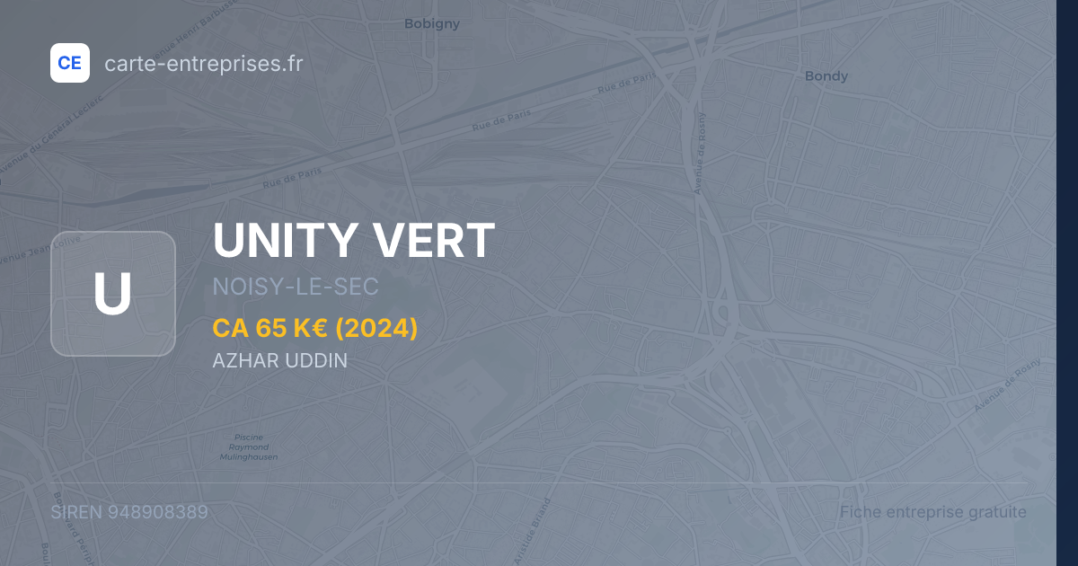 UNITY VERT — 948908389 — fiche entreprise