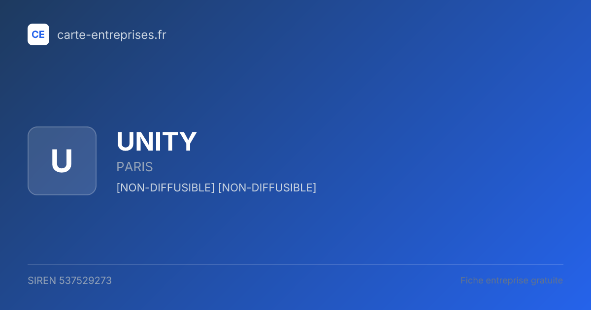 UNITY — 537529273 — fiche entreprise