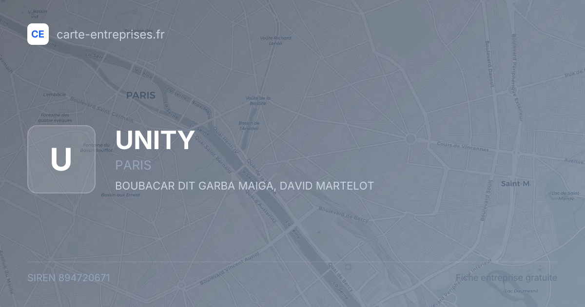 UNITY — 894720671 — fiche entreprise