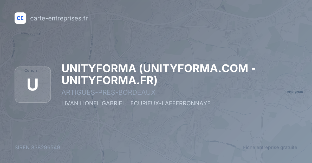 UNITYFORMA (UNITYFORMA.COM - UNITYFORMA.FR) — 838296549 — fiche entreprise